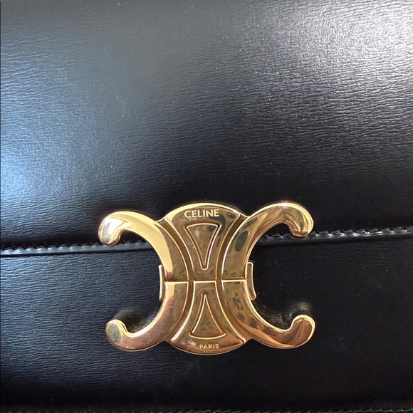 Celine Black Crossbody Bag with Gold Accent - Picture 2 of 10